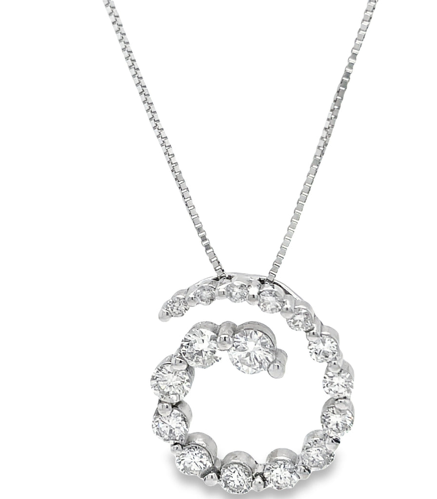 Diamond swirl pendant necklace Clearance