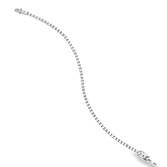 Top view of 14k White Gold Diamond Line Tennis Bracelet 3.47 cts