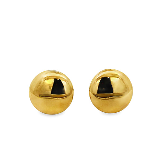 Front view of 14k Yellow Gold Flat Stud Earrings 6.50 mm size