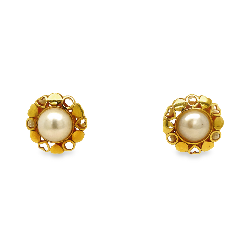 Baby pearl sales earrings white gold