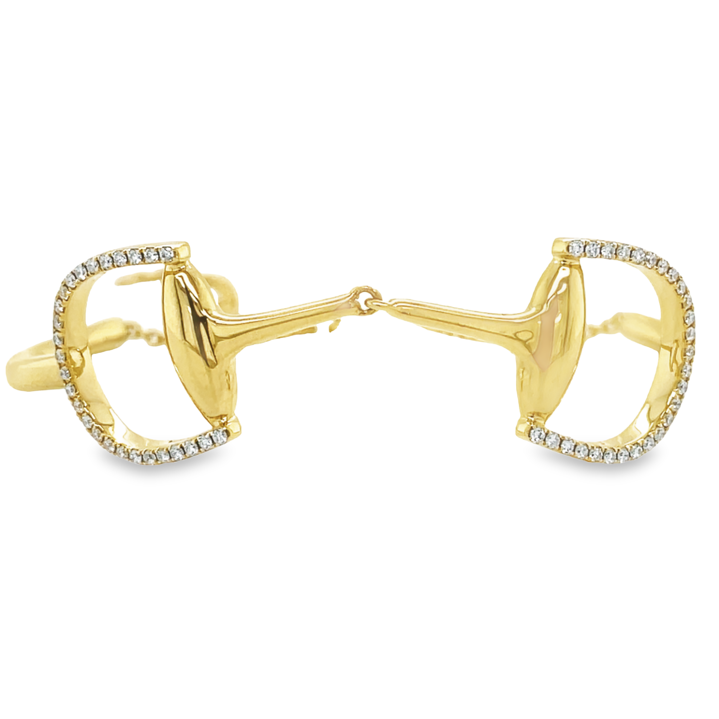 This quality bracelet is crafted from 14k Italian yellow gold and features a secure lobster clasp and elegant round diamonds totaling 0.29 carats. At two inches long, it's a stunning accompaniment to any outfit.