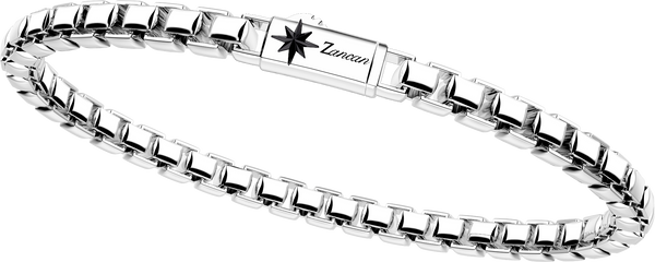 Curb chain Zancan bracelet in sterling silver with stones.