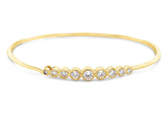 Top view of Graduated Diamond Bangle Bracelet 0.64 cts