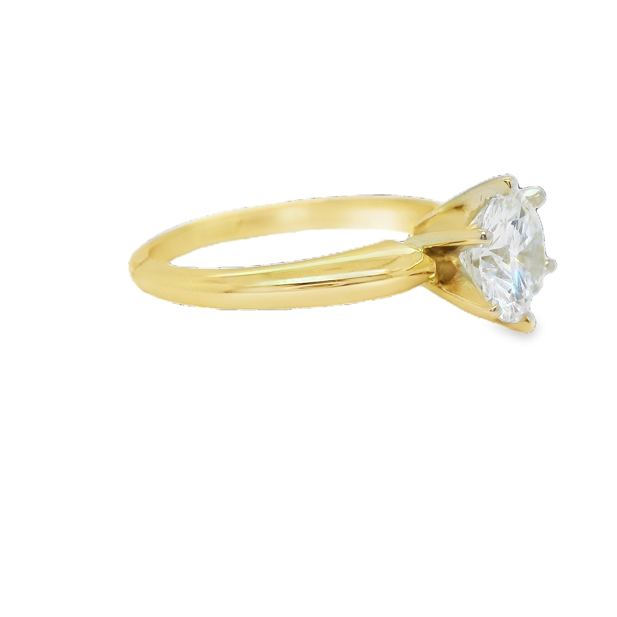 Solitaire Round Brilliant Diamond 1.60 cts Side Profile View