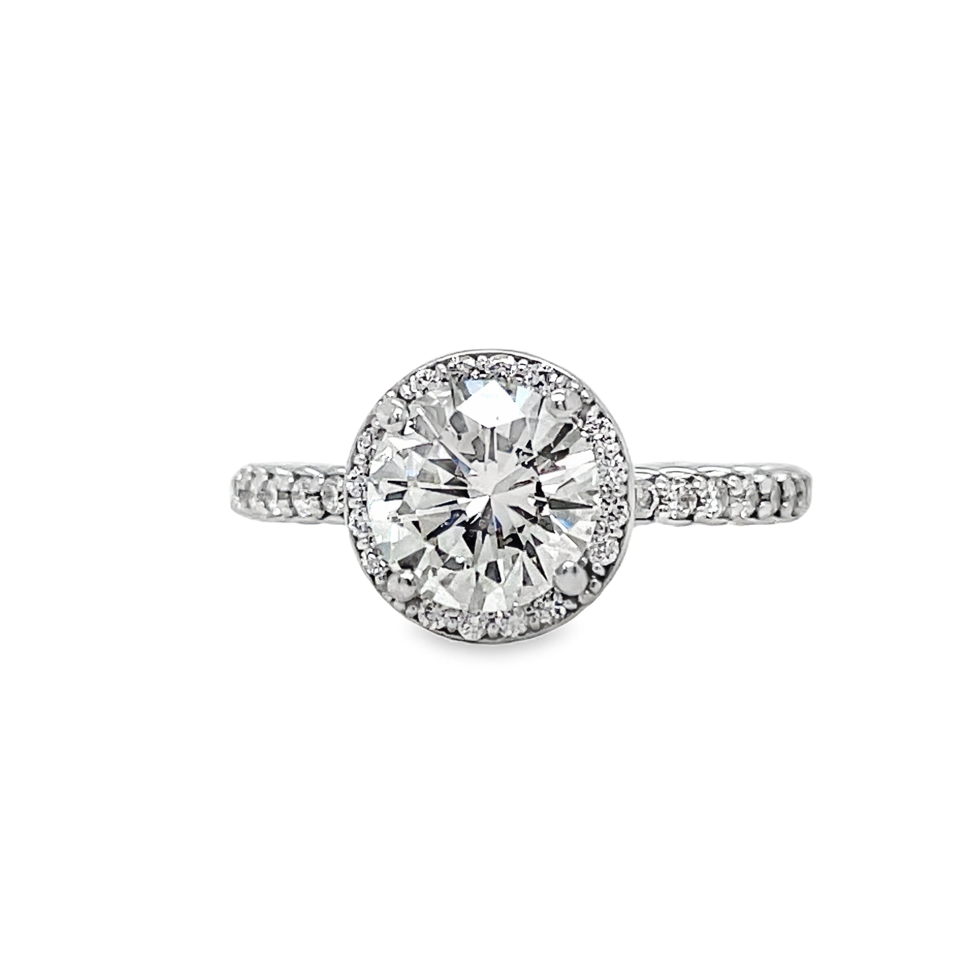 Custom Made Diamond Bezel Round Brilliant Diamond Ring 1.16 cts Front View