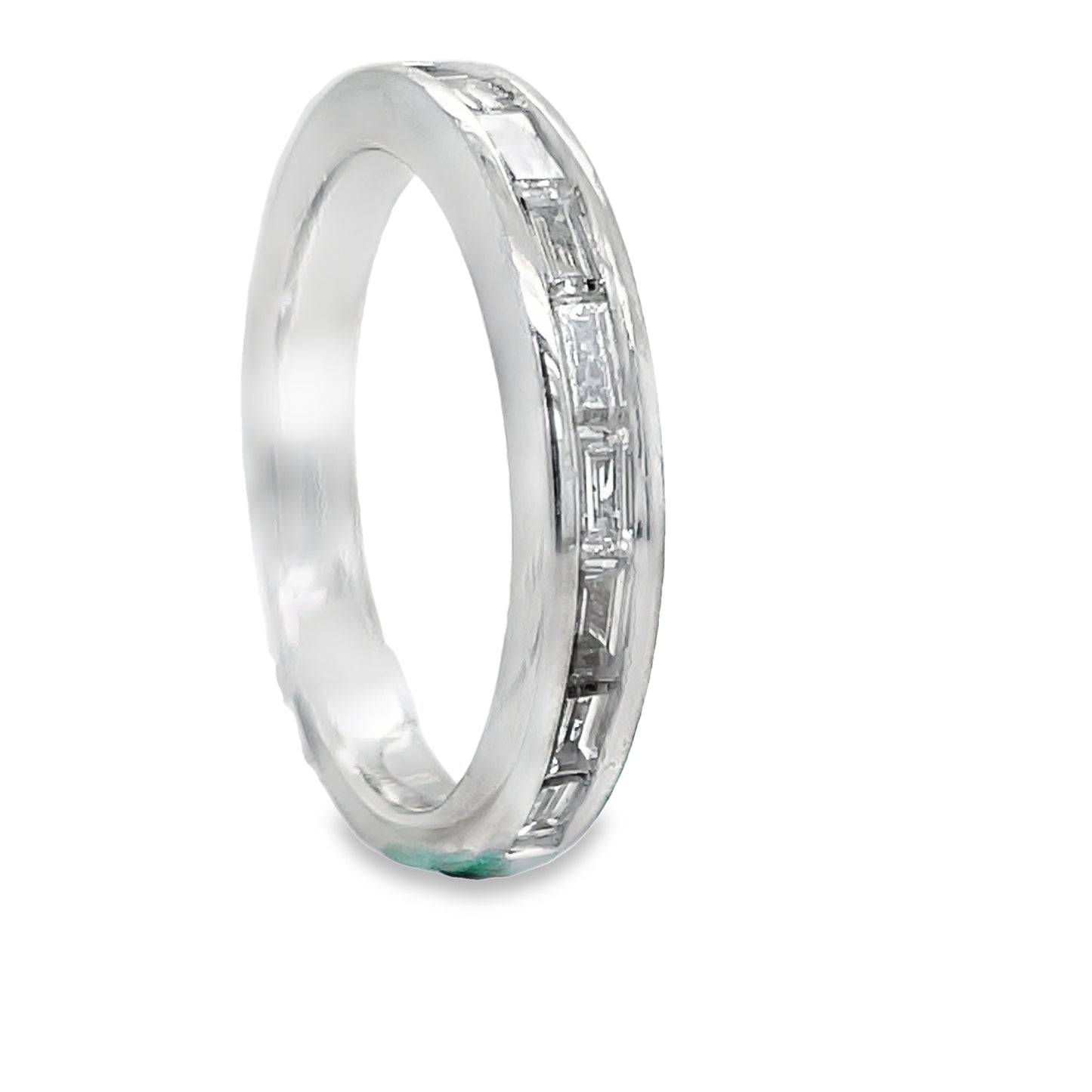 Baguette Diamonds Anniversary Band Channel Set 0.62 cts Side view 