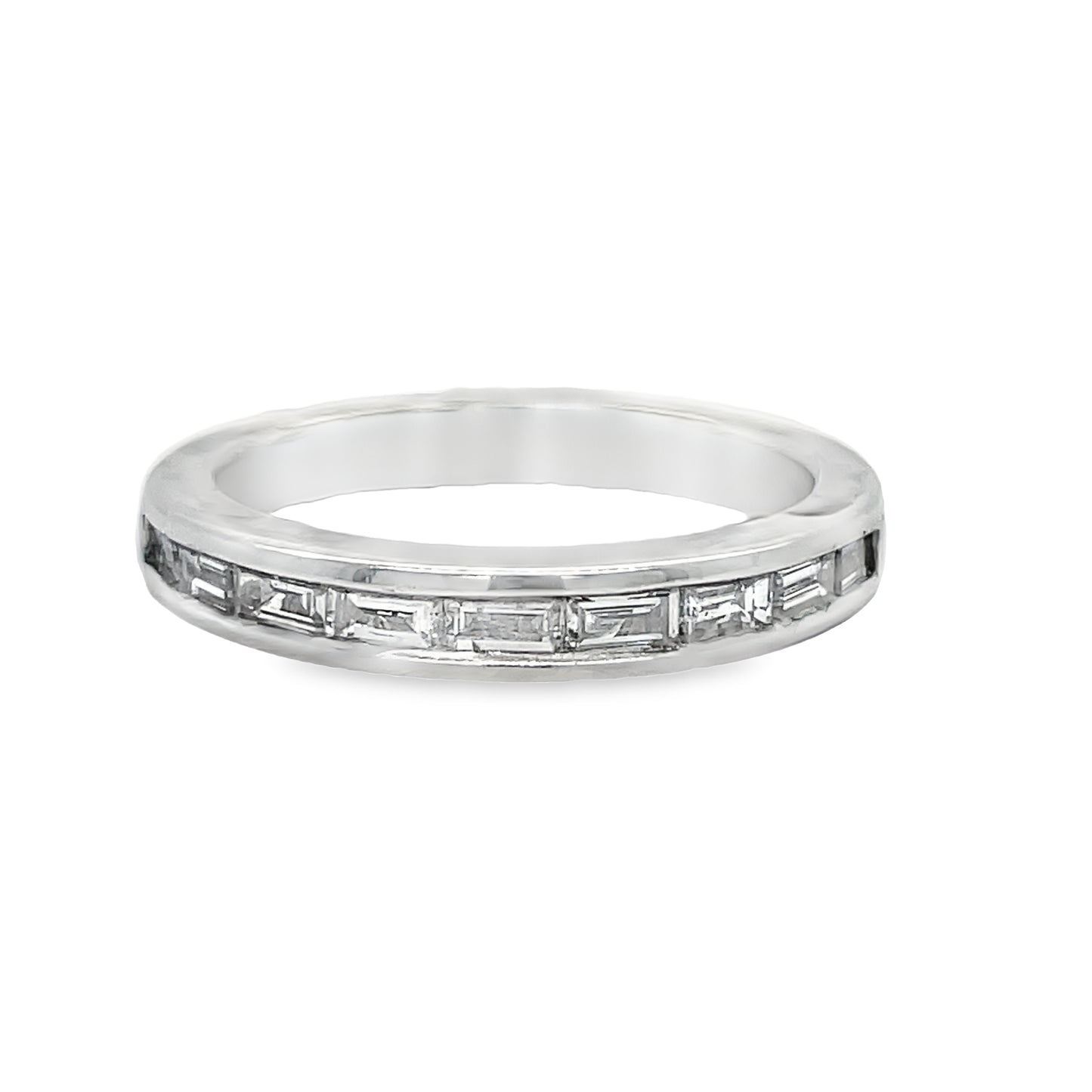 Baguette Diamonds Anniversary Band Channel Set 0.62 cts Top view 