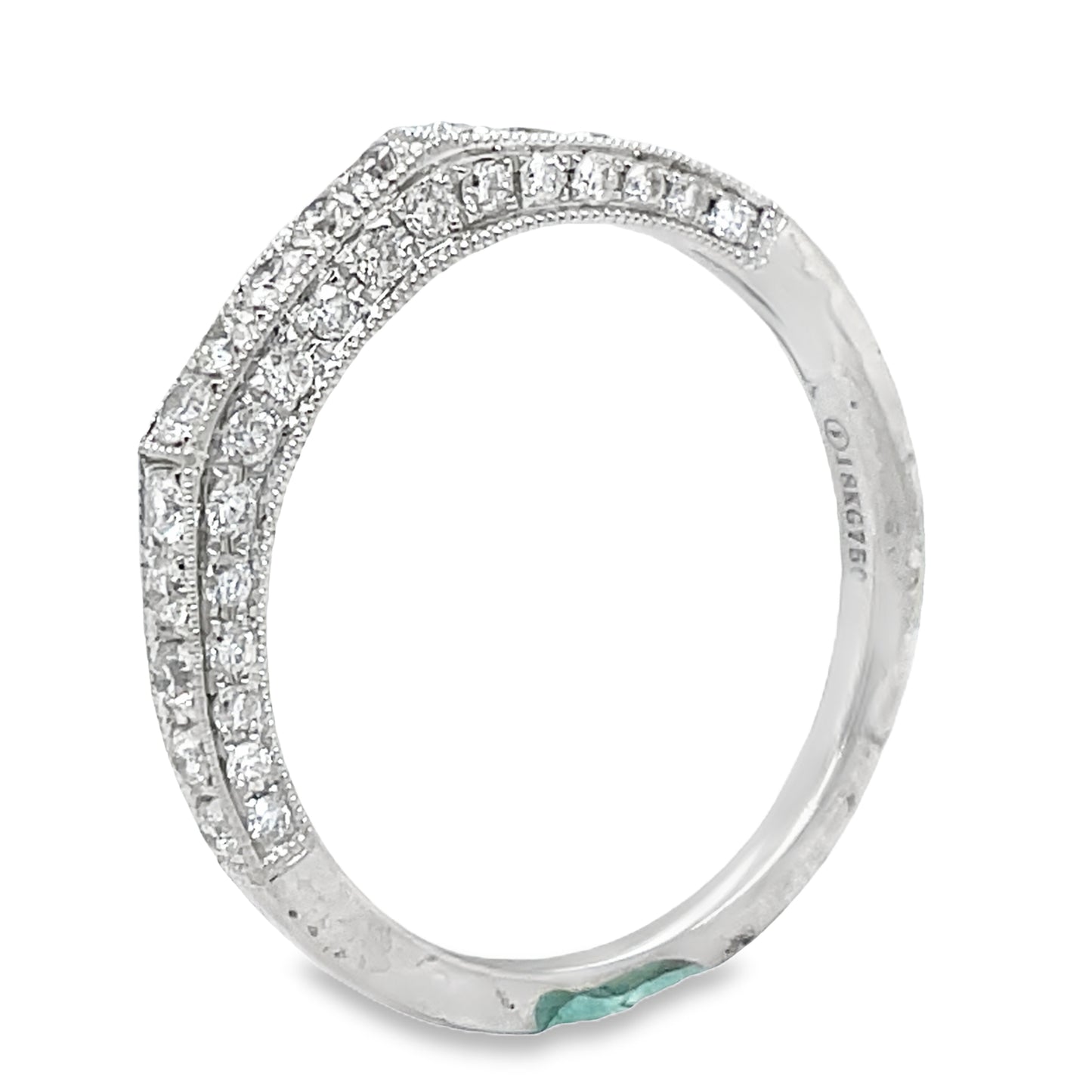 Triple Row Anniversary Diamond Ring 0.70 cts Side view 
