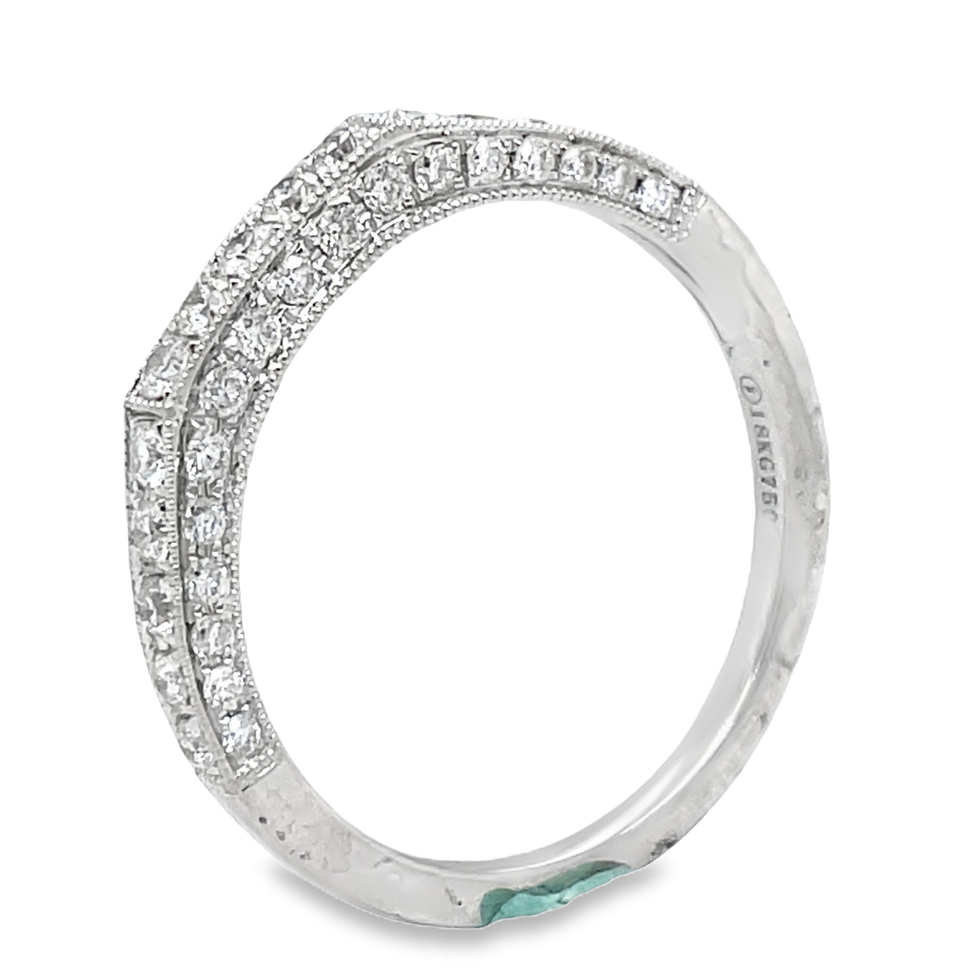 Triple Row Anniversary Diamond Ring 0.70 cts Side view 