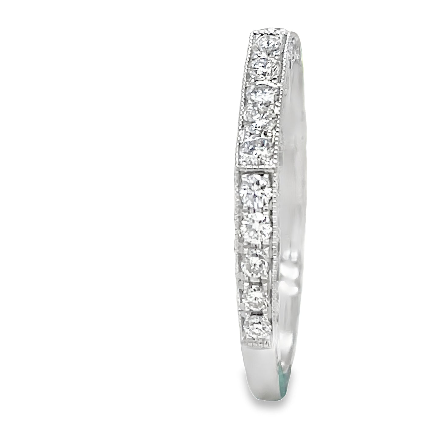 Triple Row Anniversary Diamond Ring 0.70 cts Profile View