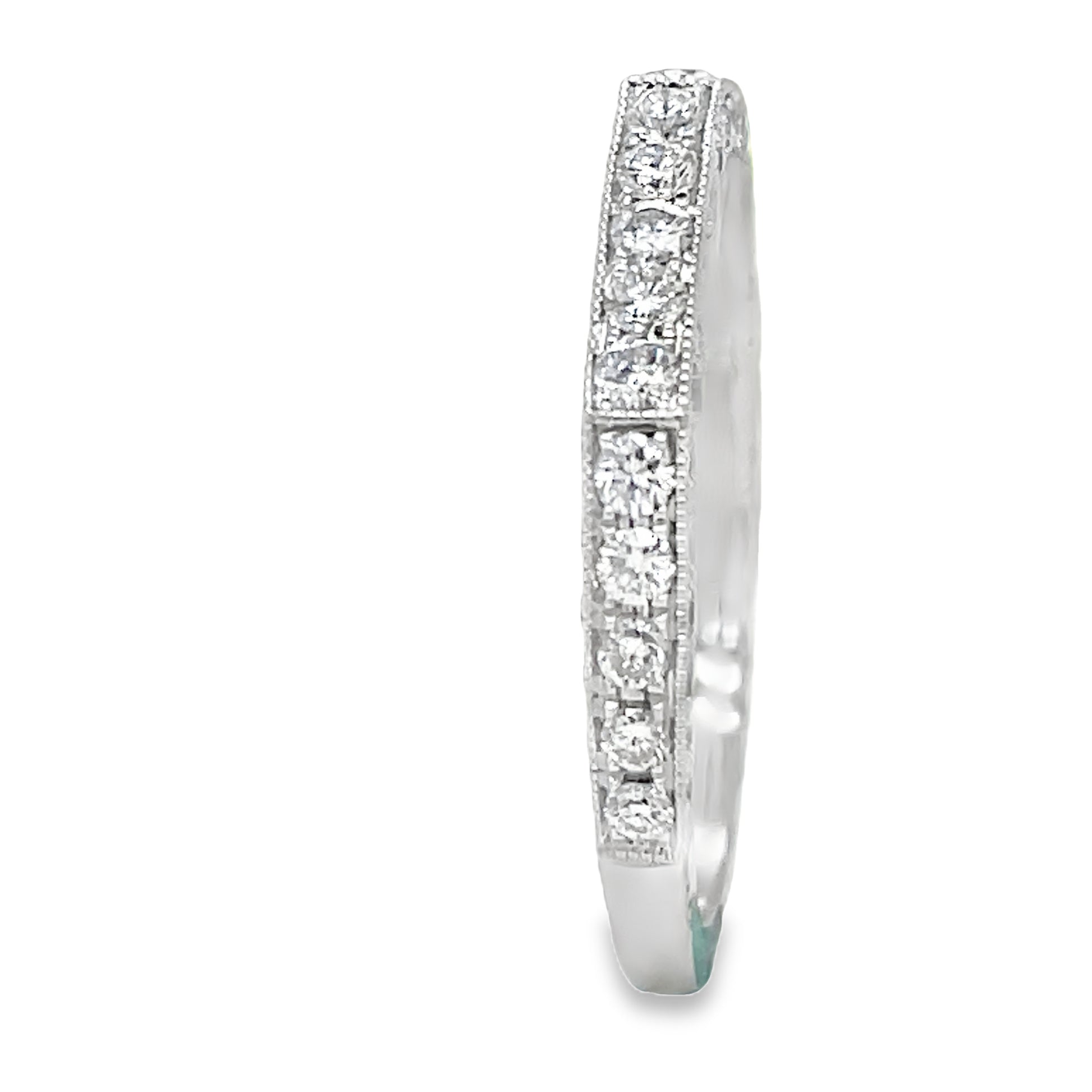 Triple Row Anniversary Diamond Ring 0.70 cts Profile View