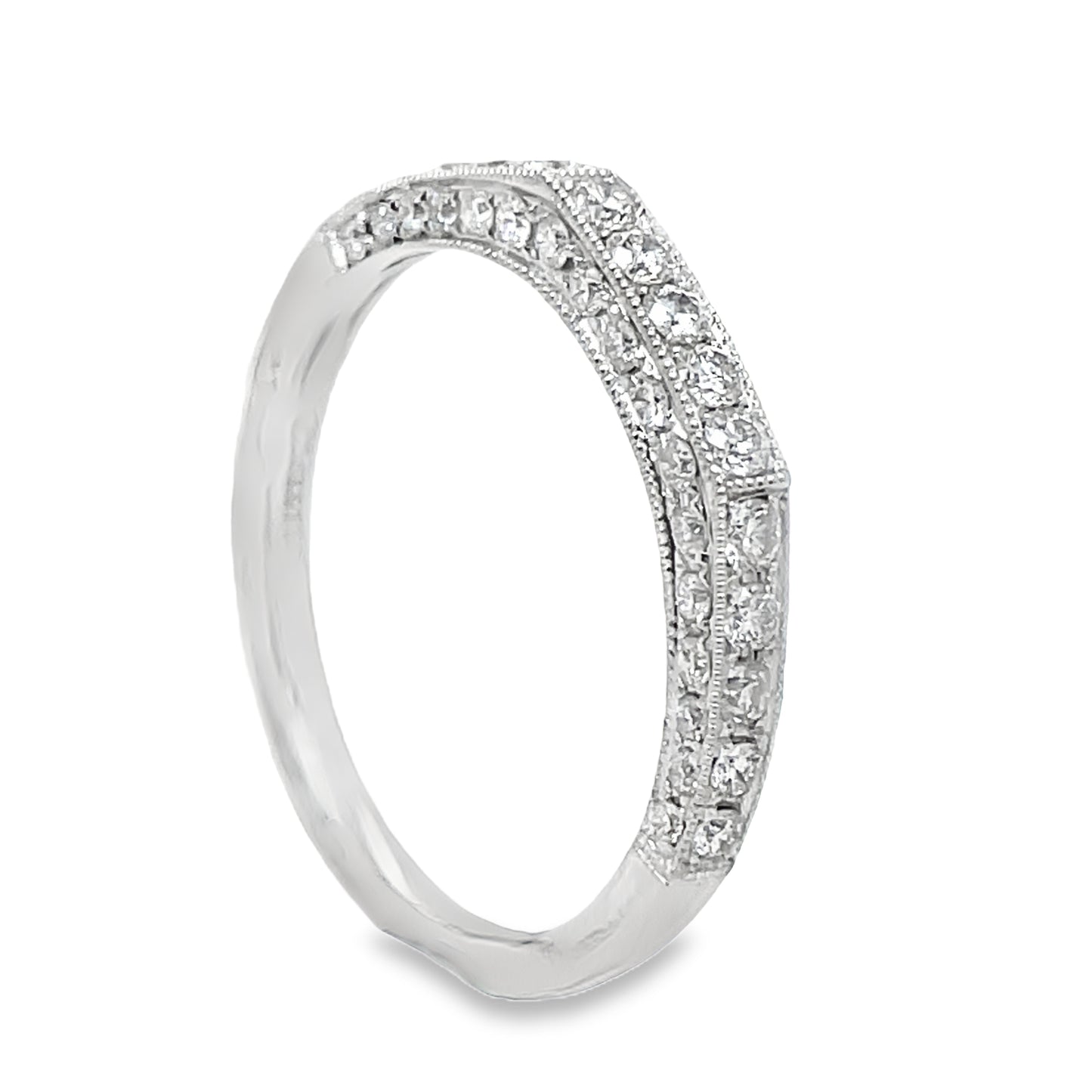 Triple Row Anniversary Diamond Ring 0.70 cts Side view 