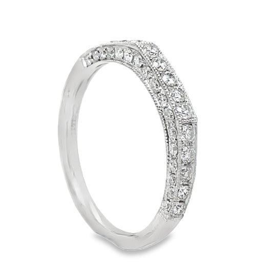 Triple Row Anniversary Diamond Ring 0.70 cts Side view 