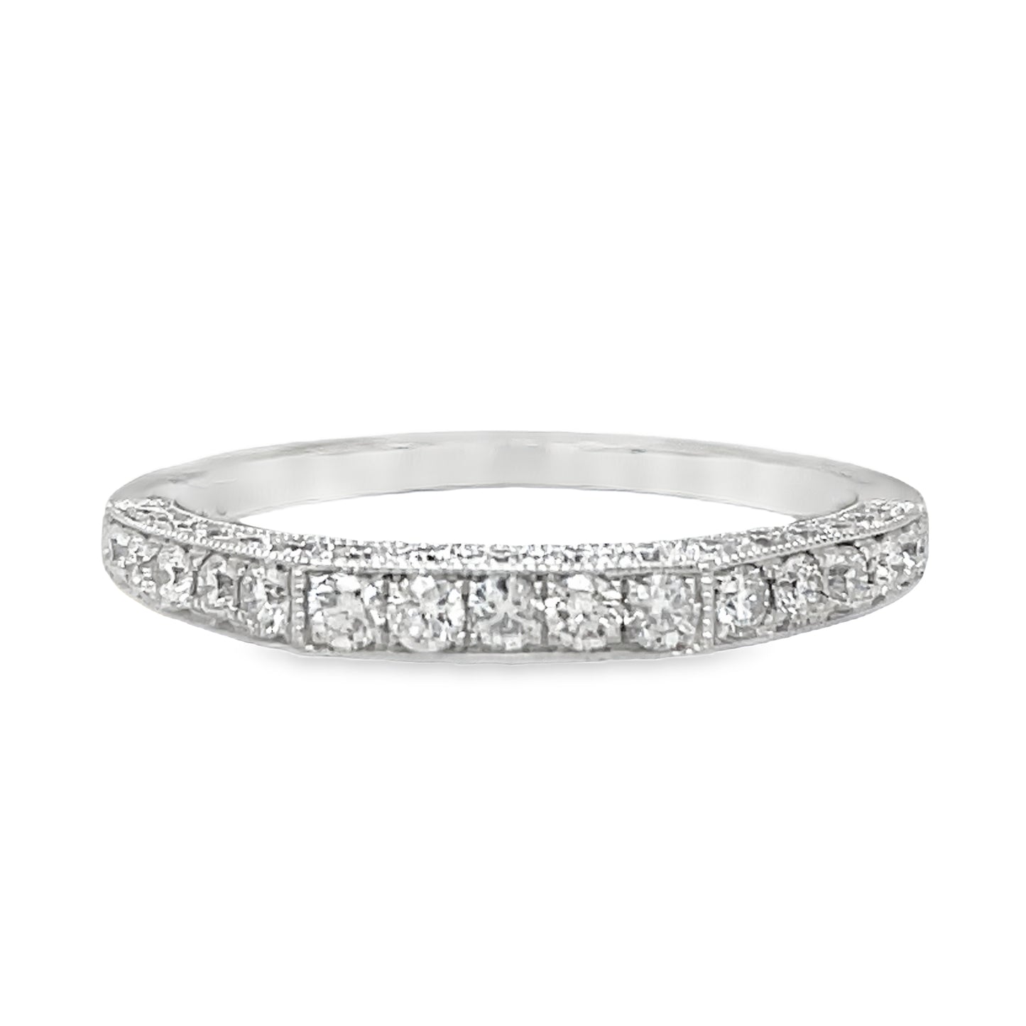 Triple Row Anniversary Diamond Ring 0.70 cts Front view 