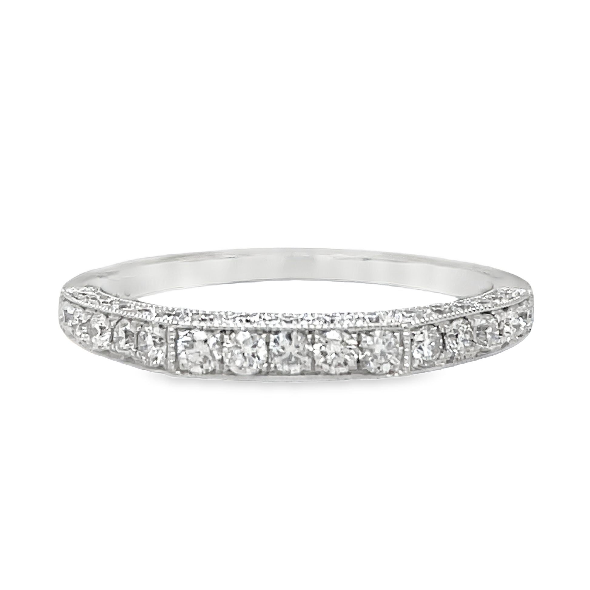 Triple Row Anniversary Diamond Ring 0.70 cts Front view 