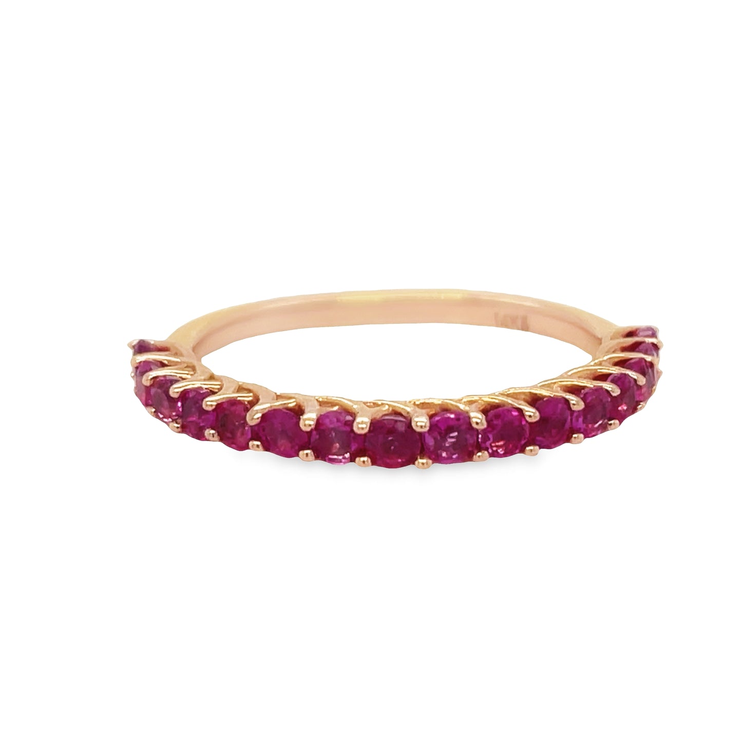 Top view of Ruby Anniversary Rose Gold Band