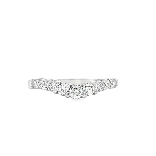Anniversary Diamond V- Shape Ring 0.55 cts Front view 