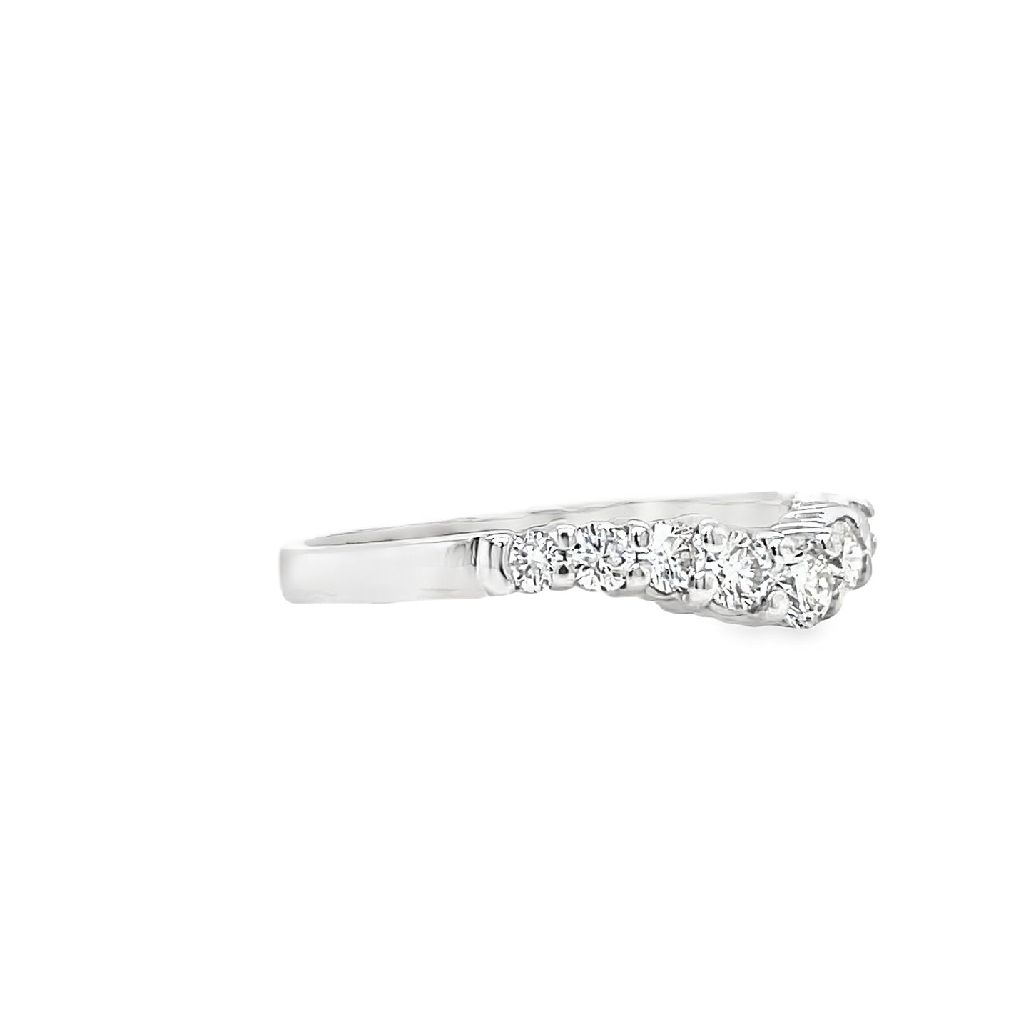 Anniversary Diamond V- Shape Ring 0.55 cts Side view 