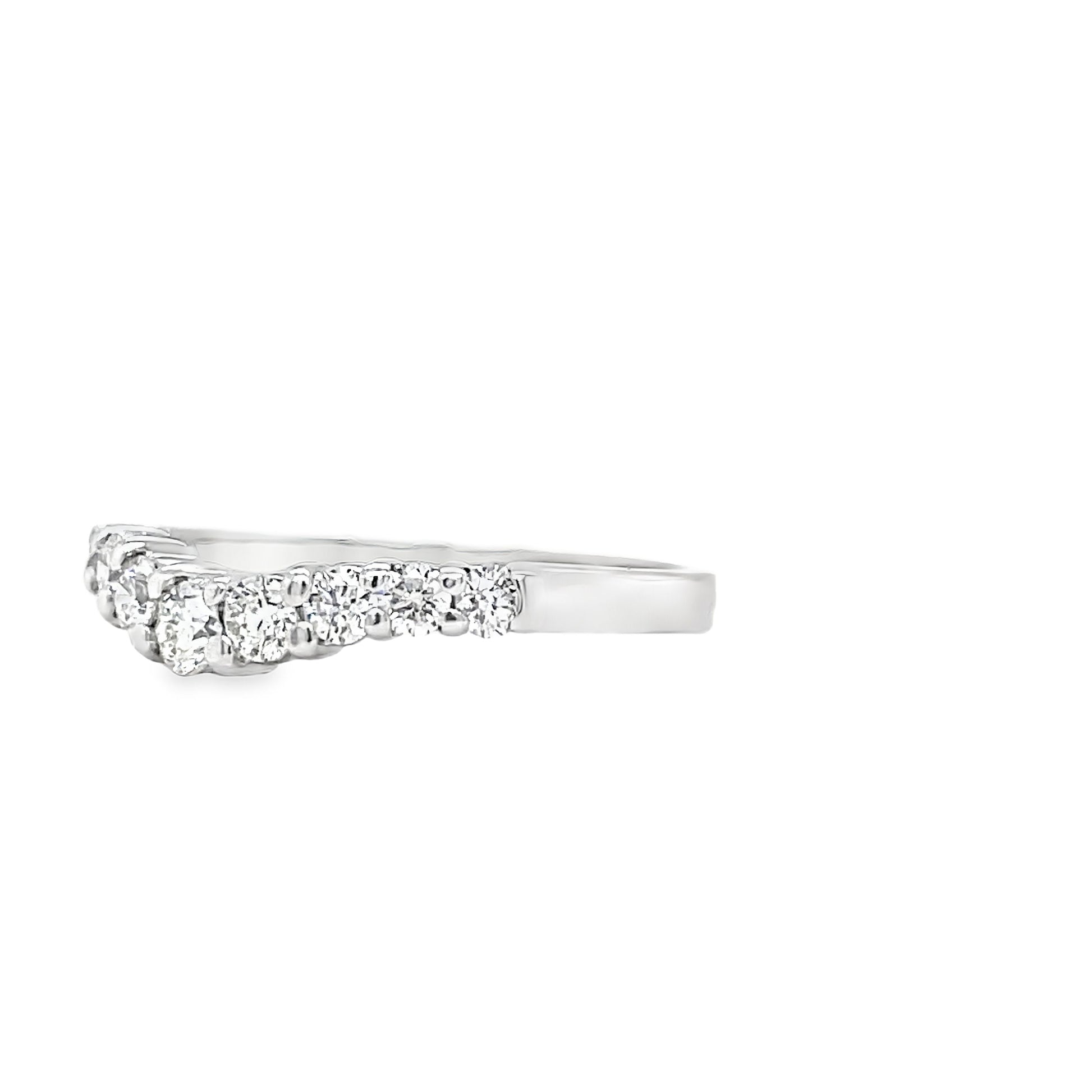 Anniversary Diamond V- Shape Ring 0.55 cts Side view 