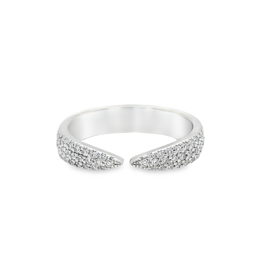 White Gold Open End Ring Top view