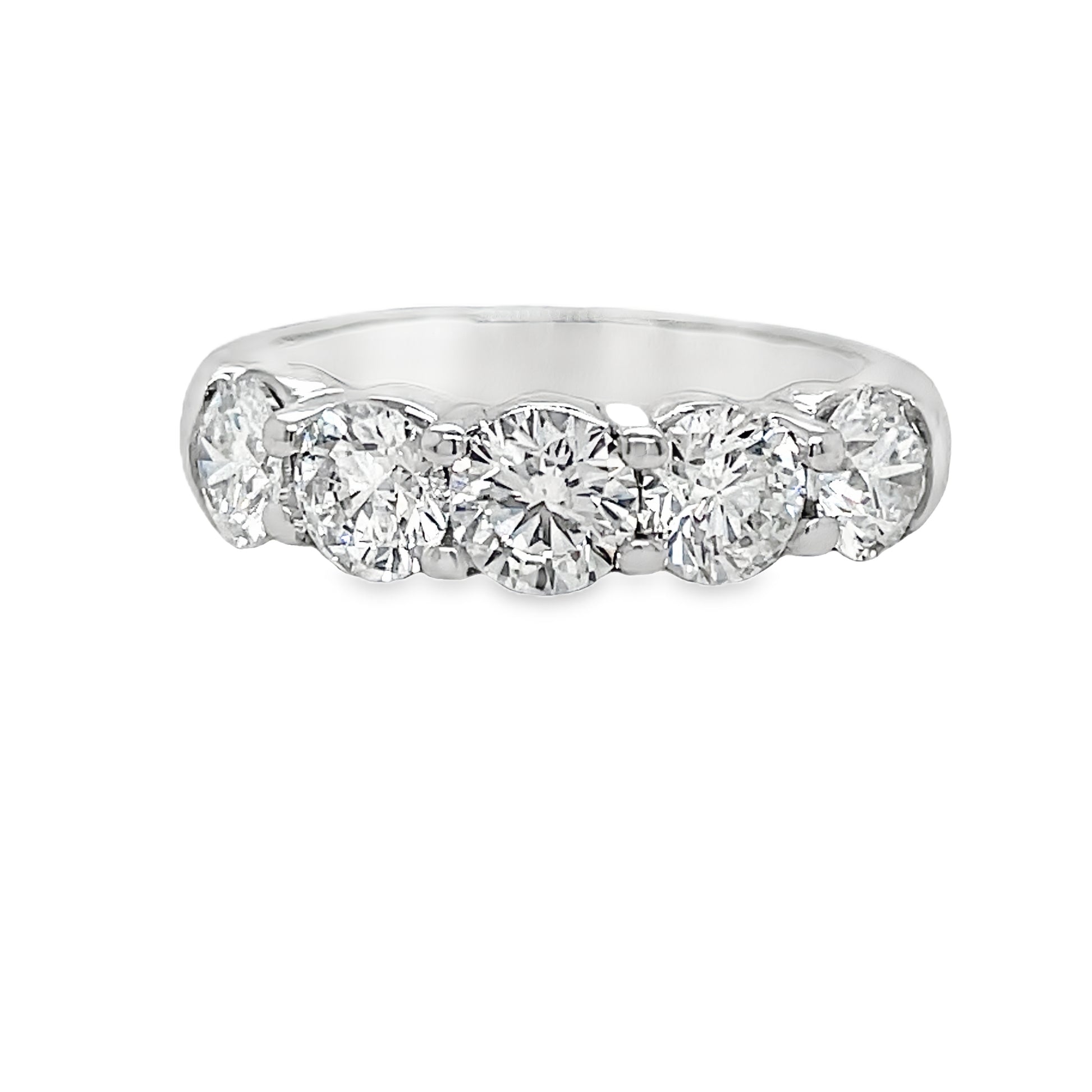 Five Stone Anniversary Band 2.50 cts Front View