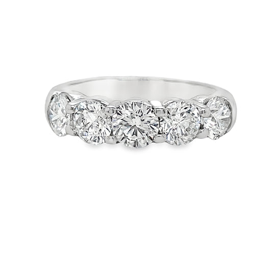 Five Stone Anniversary Band 2.50 cts Front View