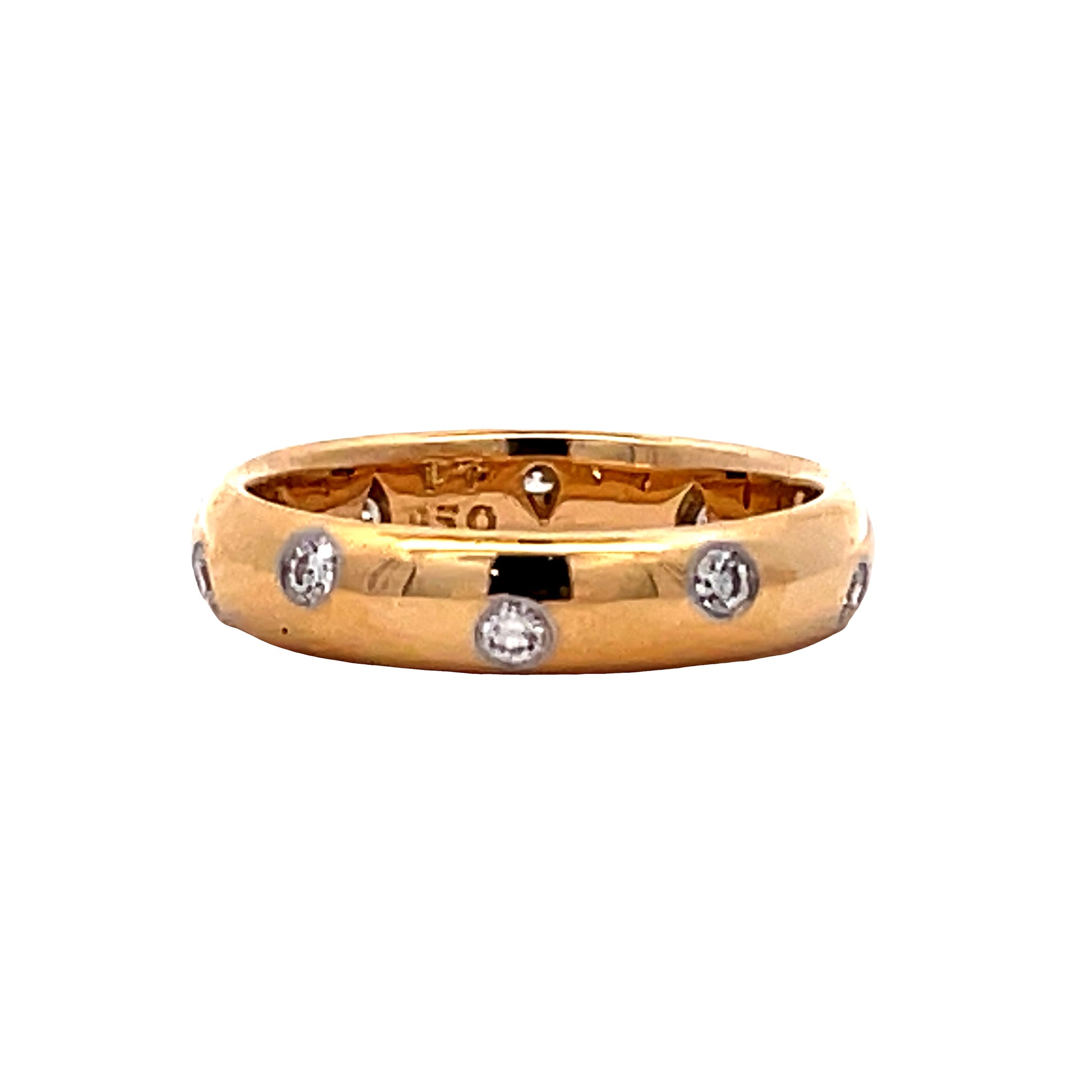 Front view of Estate Tiffany and Co. 18k Yellow Gold & Platinum Diamond