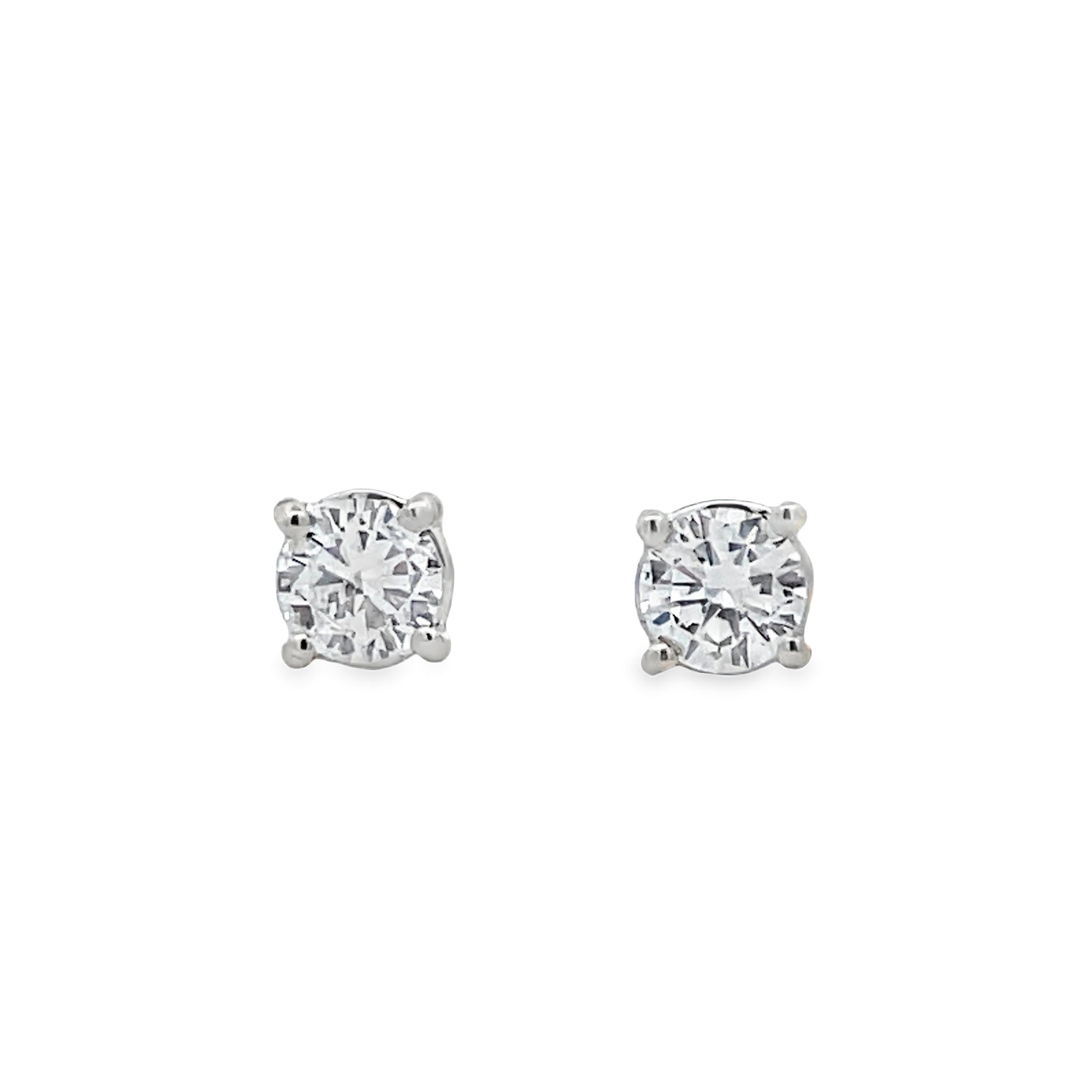 Front view of Diamond Studs 0.50 cts White Gold
