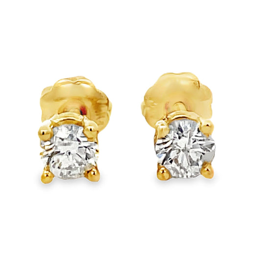 Front view of 14k Yellow Gold Diamond Studs 0.35 cts Yellow Gold 
