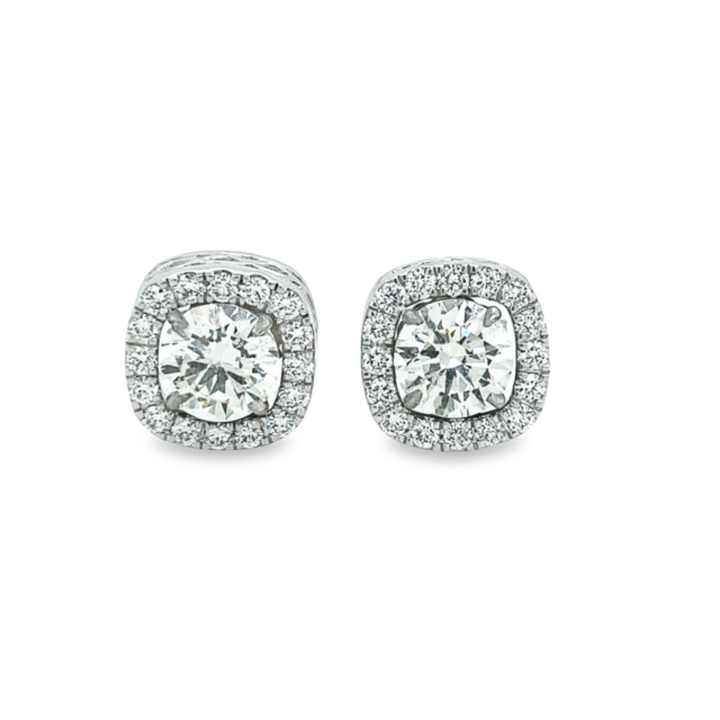 Diamond Square Removable Jacket Earrings 0.75 cts Front view