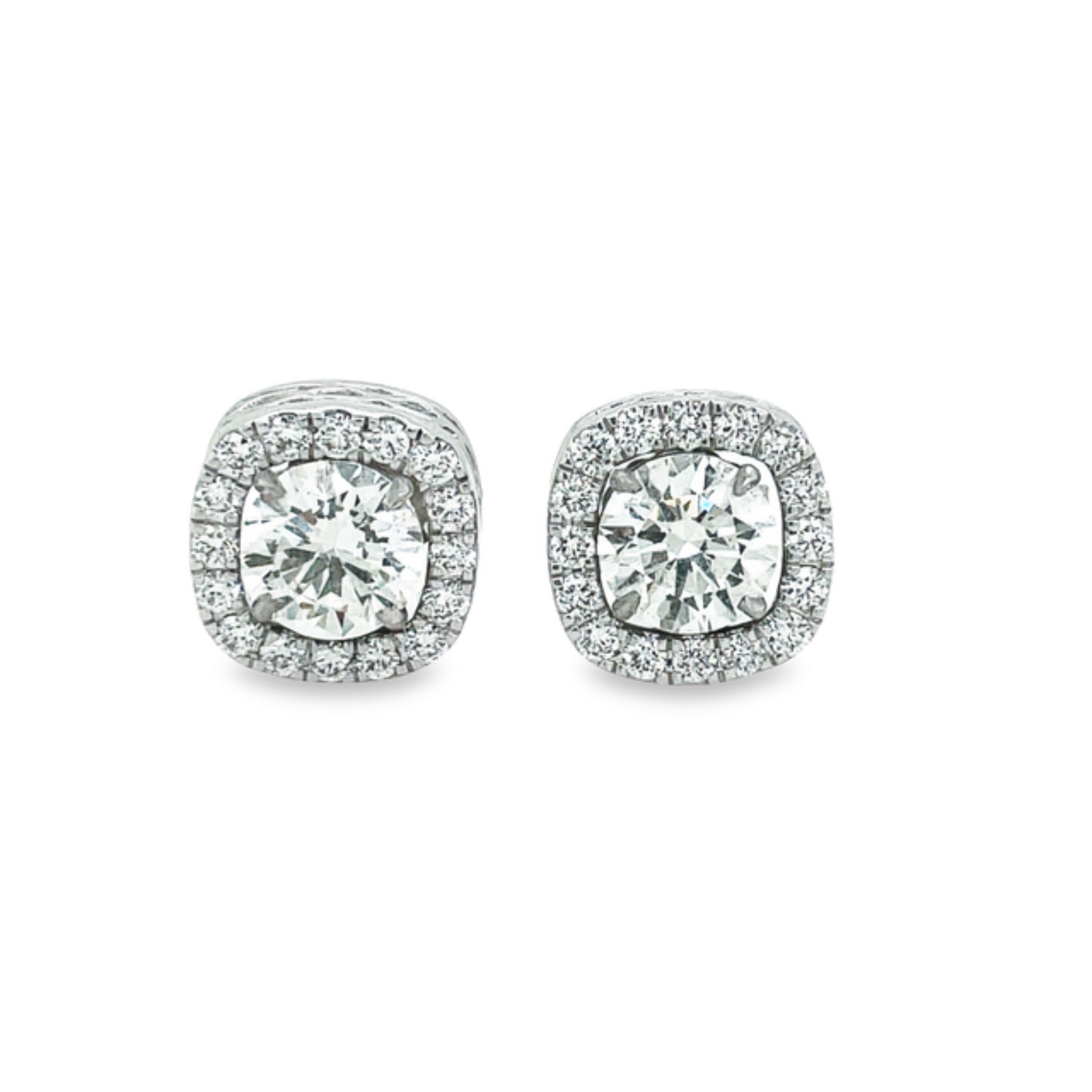 Diamond Square Removable Jacket Earrings 0.75 cts Front view