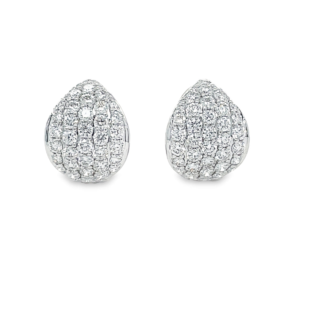 Drop Shape Diamond Huggie Earrings