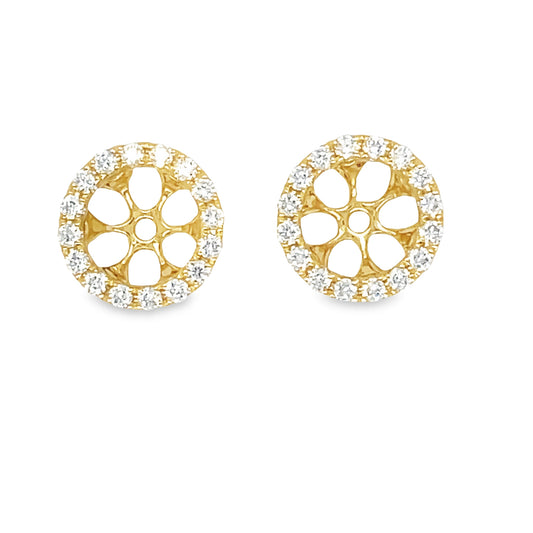 Medium Removable Round Diamond Jacket Earrings 0.34 cts Front view 