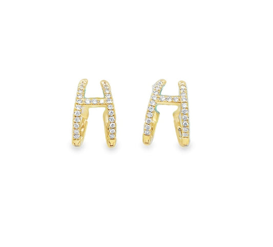 18K Diamond Cuff Earring 0.48 cts Front view