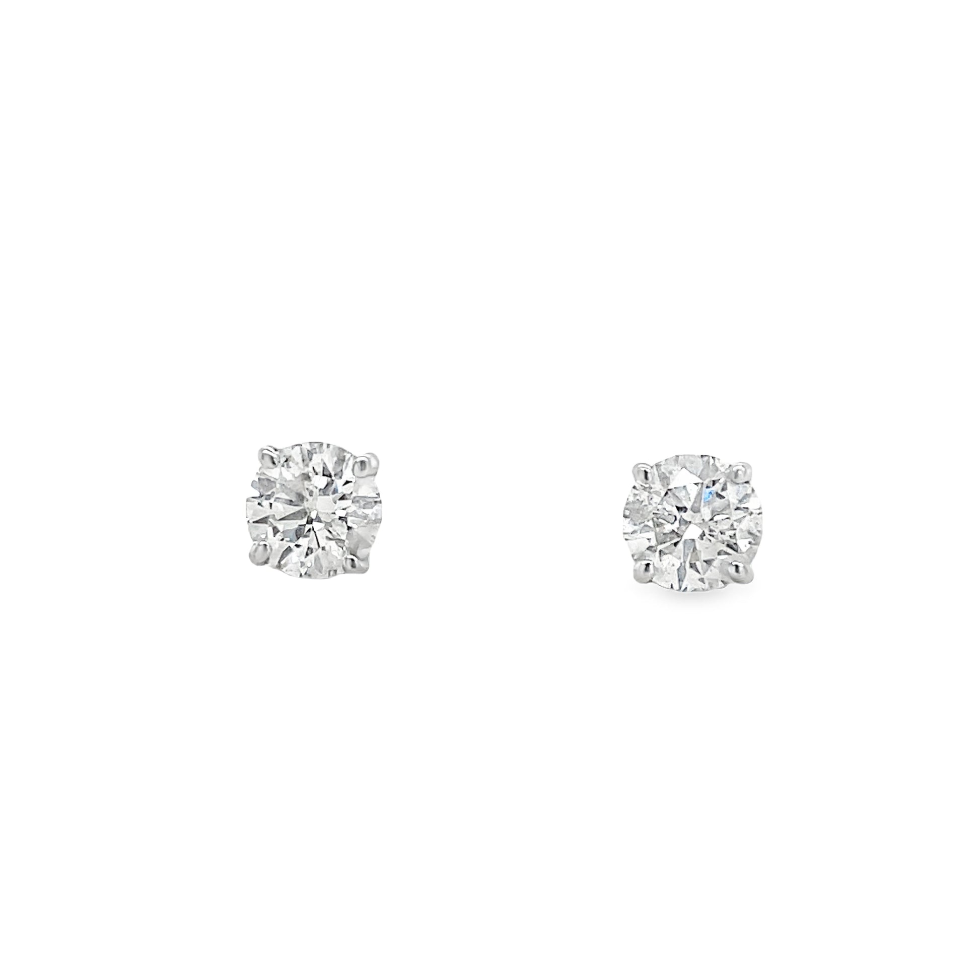 Front view of 14k Diamond Studs 0.80 cts White Gold.
