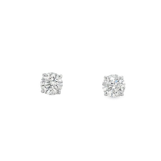 Front view of 14k Diamond Studs 0.80 cts White Gold.