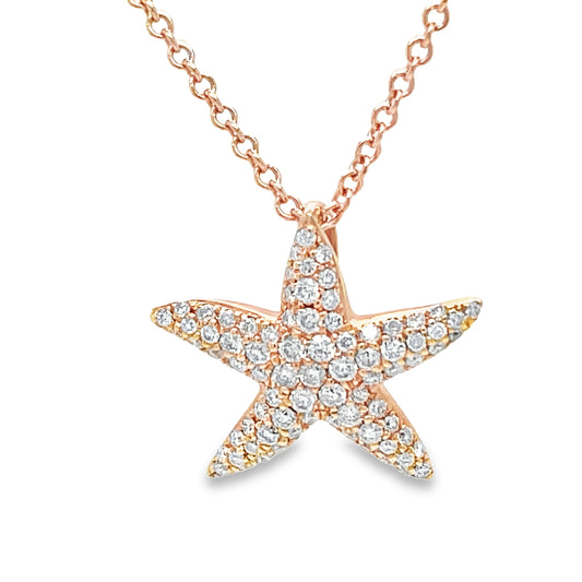 Diamond Starfish Pendant Front view 