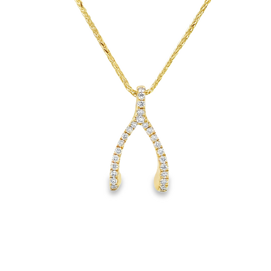 Diamond Wishbone Small Pendant Front view 