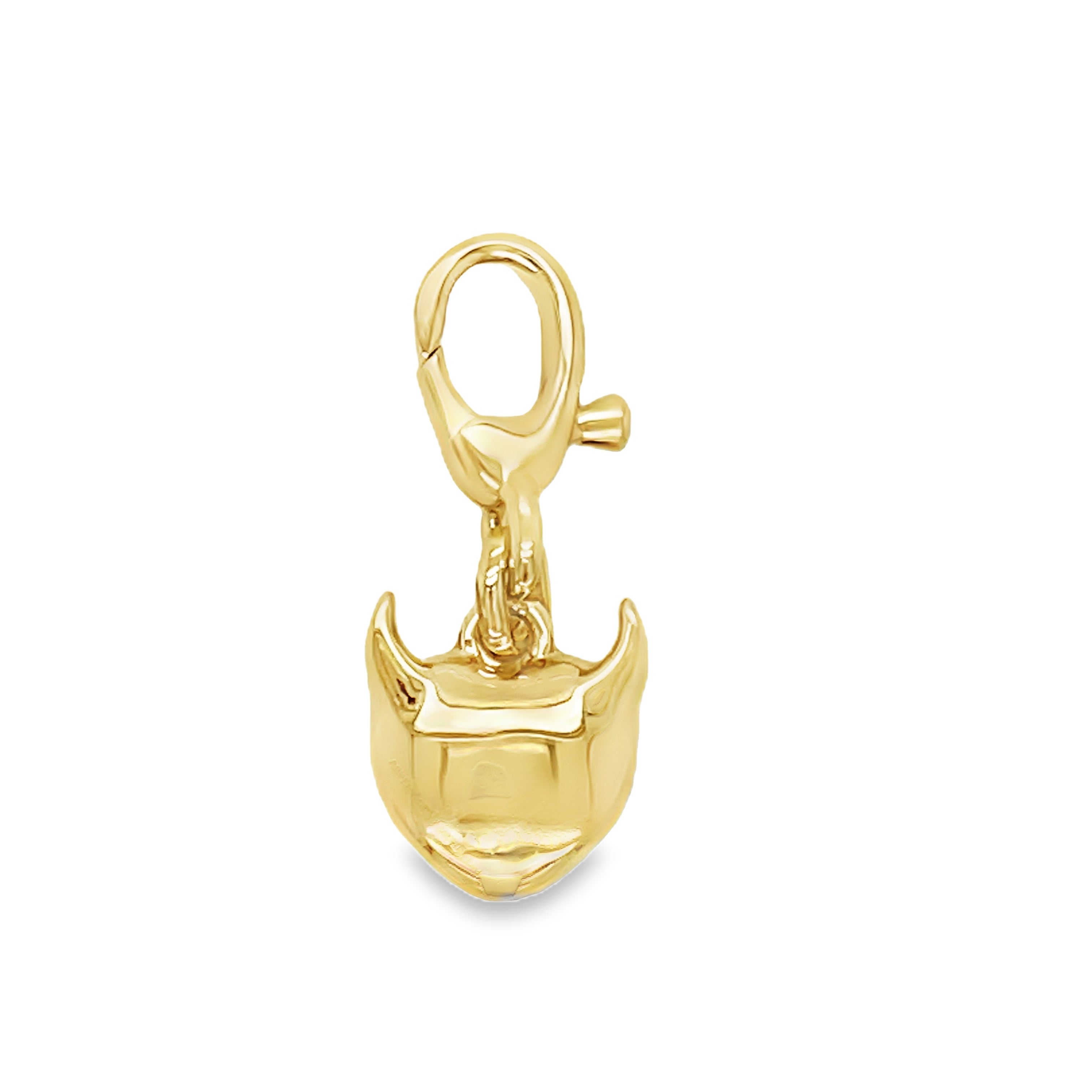 Elevate your style with our 14K Yellow Gold Diamond Little Devil Charm Pendant. This exclusive piece features a devil charm made of 14k yellow gold and encrusted with 0.33 cts of round diamonds. The deluxe diamond lobster clasp makes it easy to wear and adds a touch of luxury to any outfit.