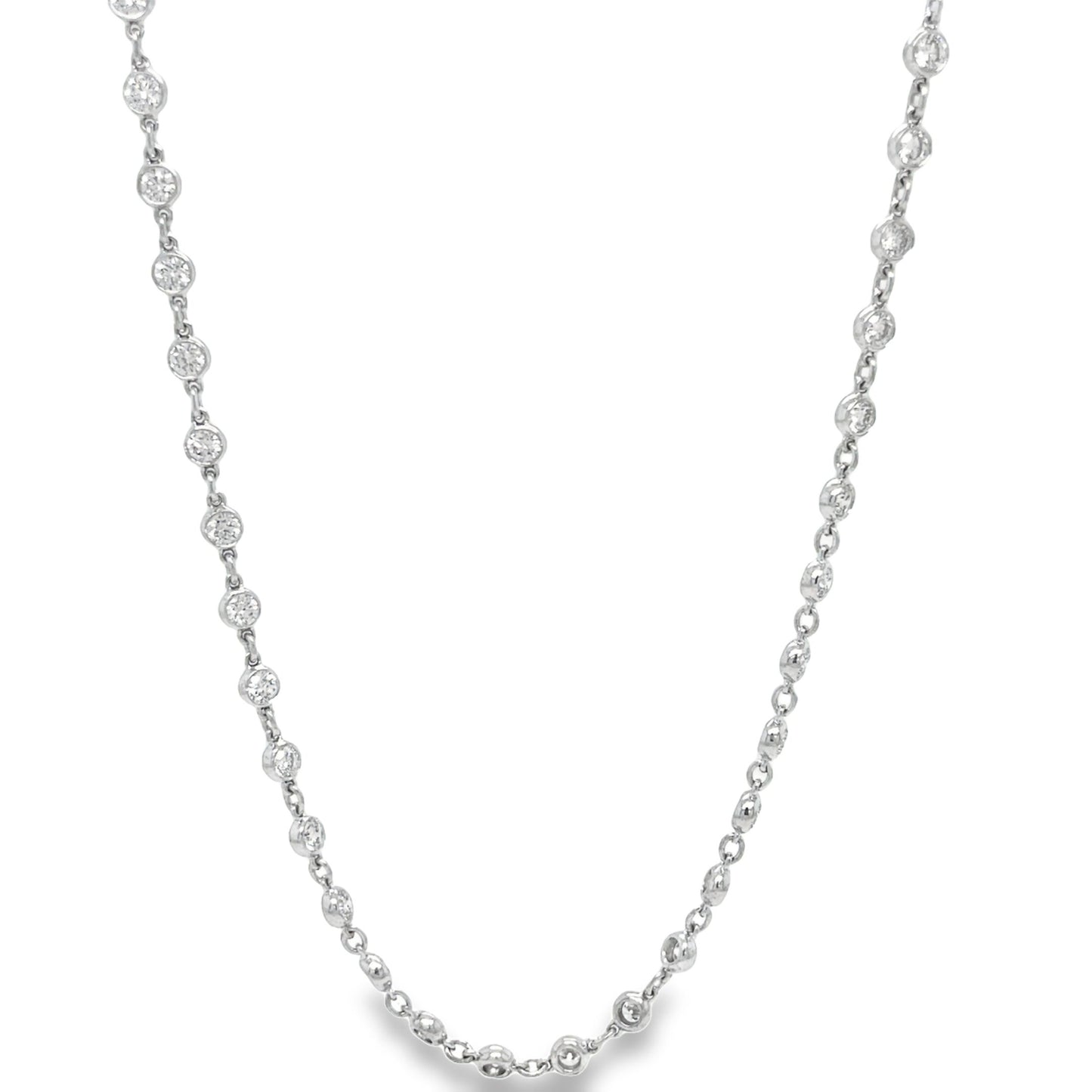 Diamonds By the Yard Chain Necklace 4.14 cts Front view 