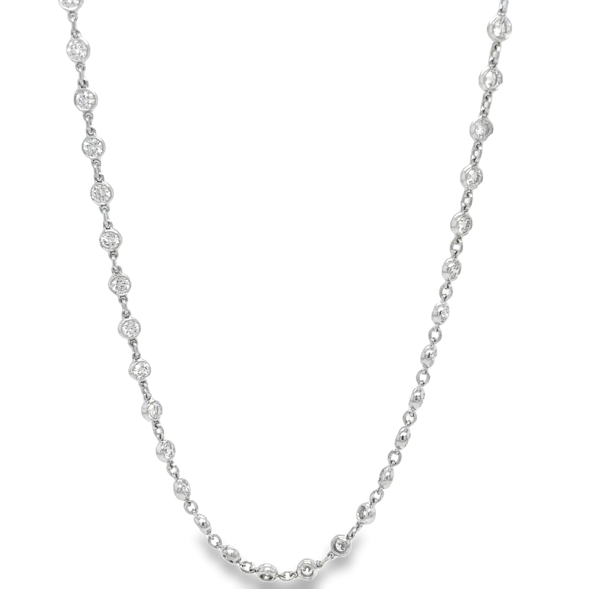 Diamonds By the Yard Chain Necklace 4.14 cts Front view 