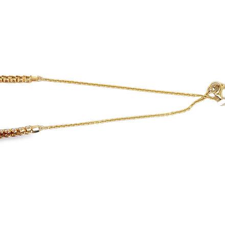 Introducing our exquisite Diamond Tennis Chain Necklace, featuring stunning round diamonds totaling 2.04 carats. Set in 14k yellow gold, these H color and VS1 clarity diamonds will dazzle on your neck. With a secure lobster clasp, this 16.5" necklace (9" diamonds and 7.5" sizeable chain) is the perfect luxurious addition to any outfit.