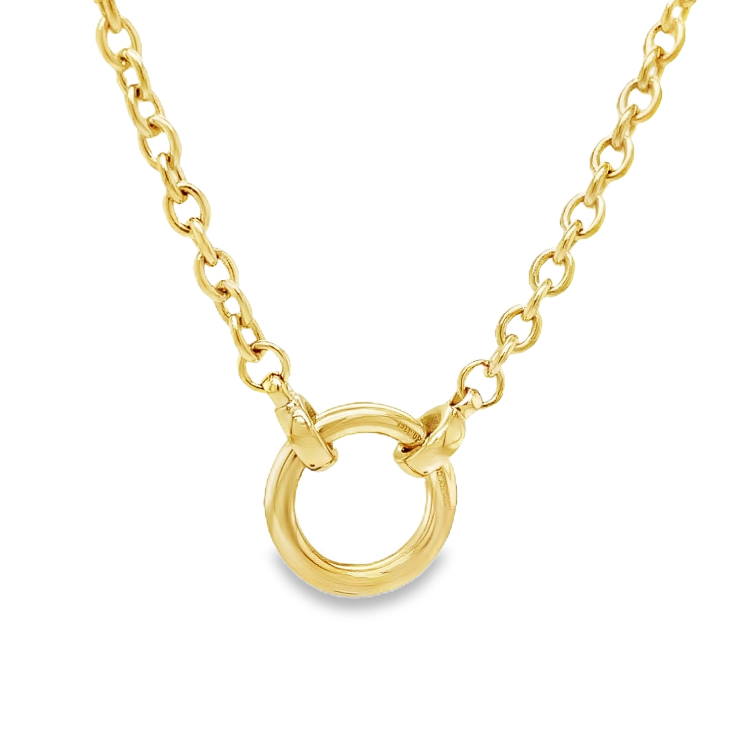 Slide Diamond Circle Yellow Gold Necklace Back View