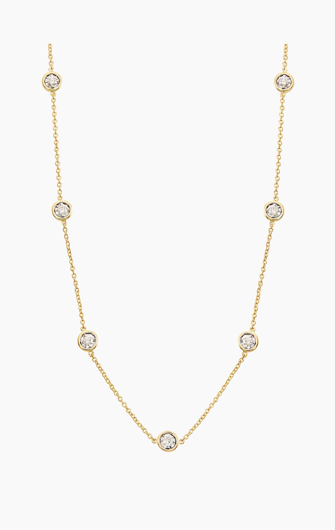 Diamond by the Yard Necklace Yellow Gold 0.70 cts Front view