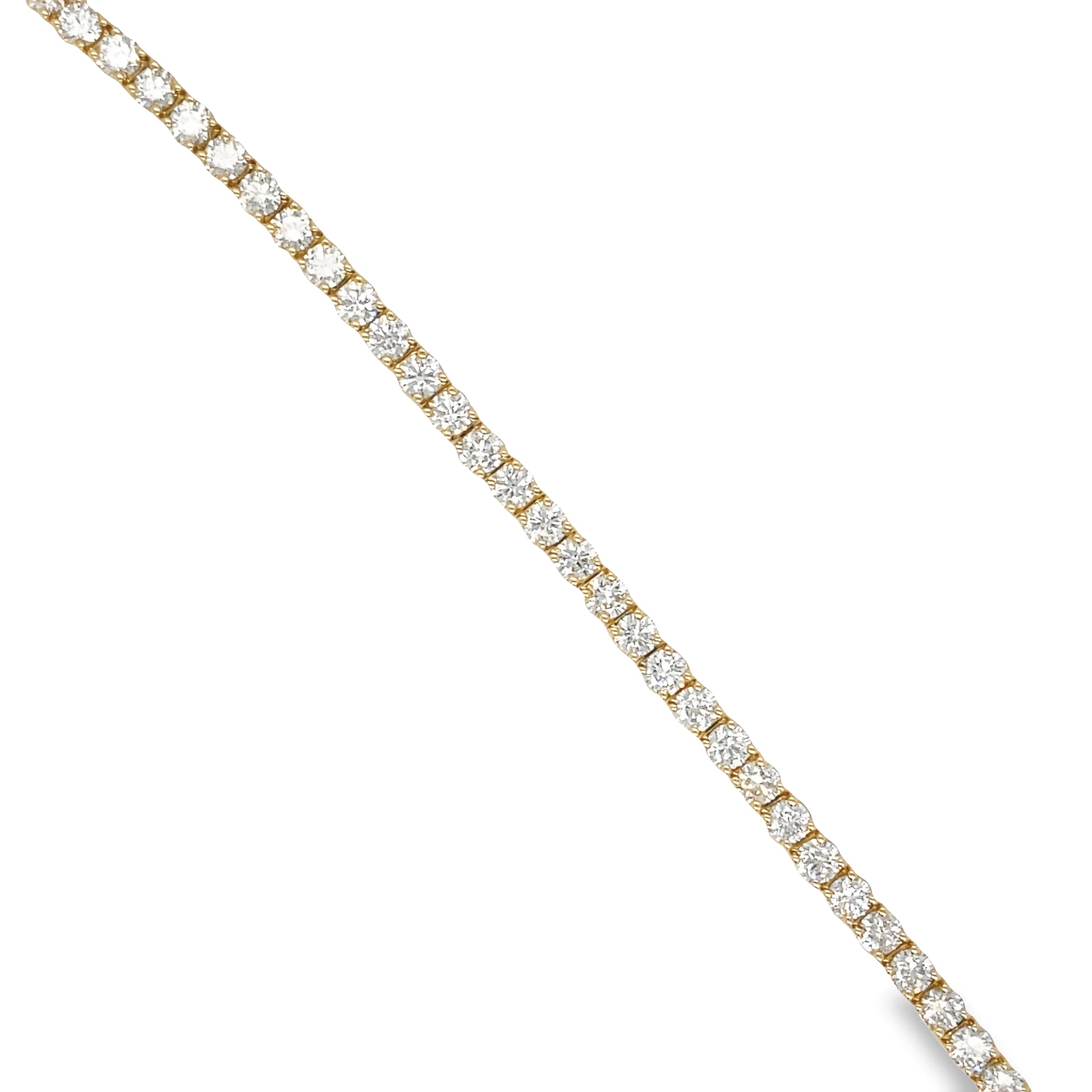 Diamond Line Tennis Bracelet 5.63 cts Yellow Gold Front view