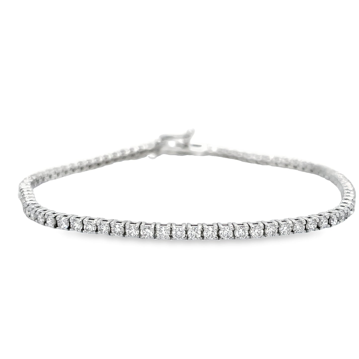 Front view of Diamond Line Tennis Bracelet 1.70 cts 14K White Gold