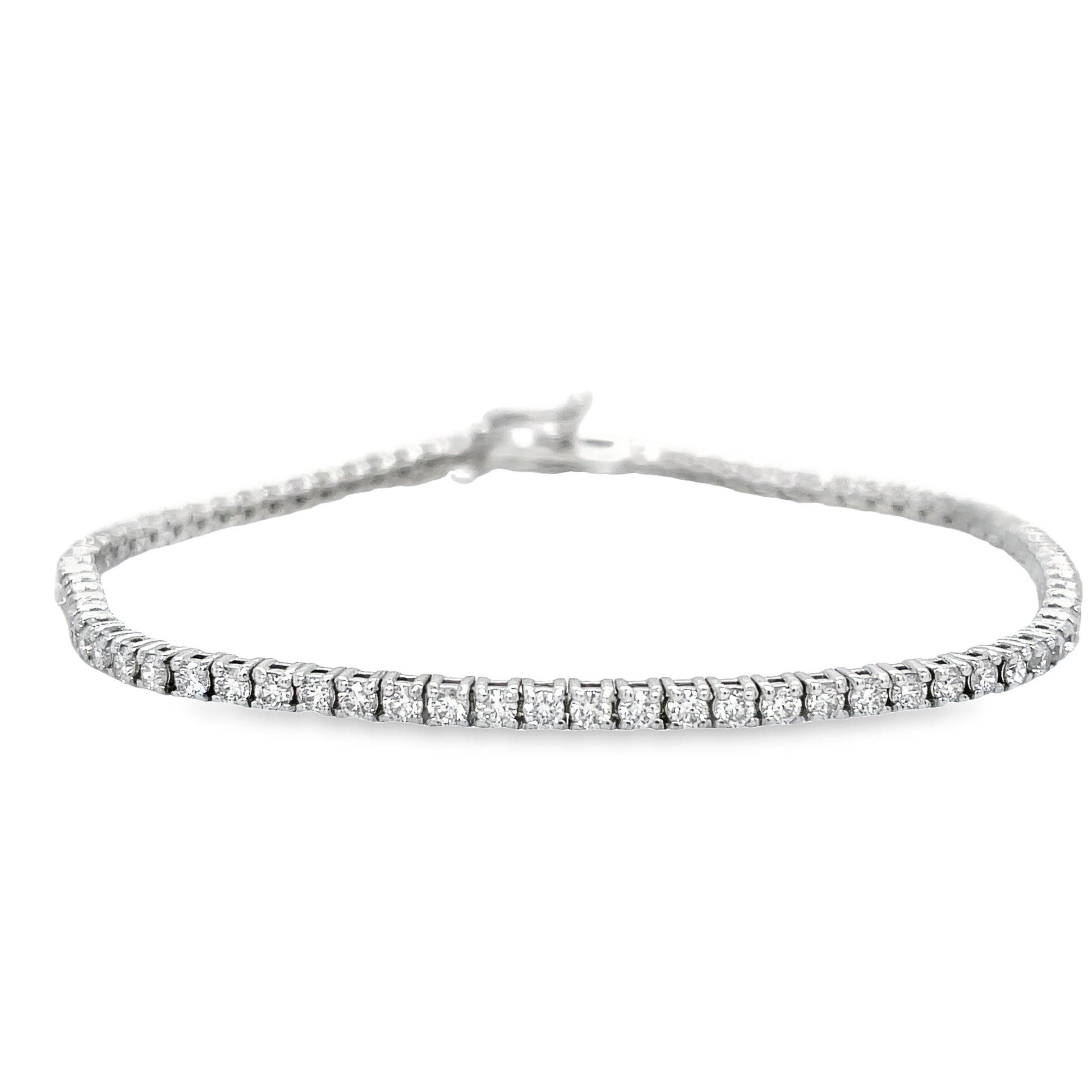 Front view of Diamond Line Tennis Bracelet 1.70 cts 14K White Gold