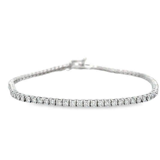 Front view of Diamond Line Tennis Bracelet 1.70 cts 14K White Gold