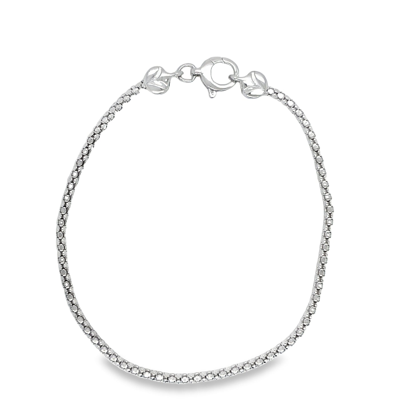 Stella Bracelet 14k White Gold Top view clasp fastened