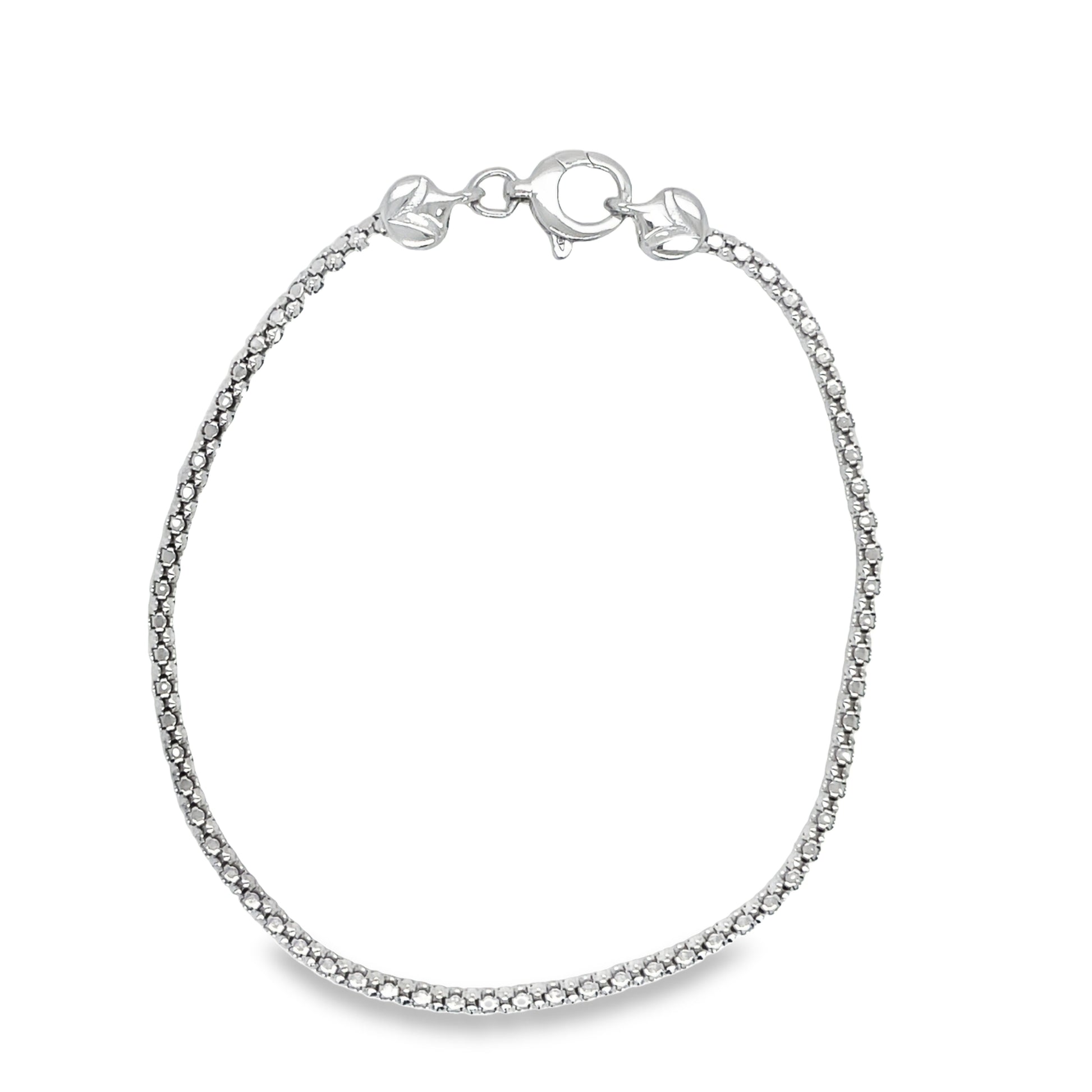 Stella Bracelet 14k White Gold Top view clasp fastened